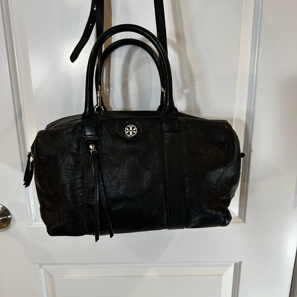 Tory Burch Handbags - Tory Burch Black Leather Satchel Boston Bag